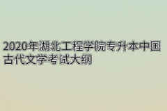 2020年湖北工程学院专升本中国古代文学考试大纲