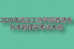 2020年武汉工商学院普通专升本管理学考试大纲