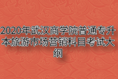 2020年武汉商学院普通专升本旅游市场营销科目考试大纲