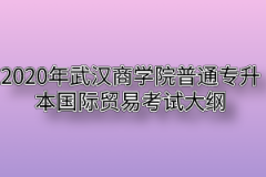 2020年武汉商学院普通专升本国际贸易考试大纲