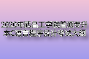 2020年武昌工学院普通专升本C语言程序设计考试大纲