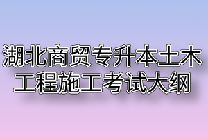 2020年湖北商贸学院普通专升本土木工程施工考试大纲