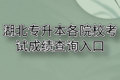 2020年湖北普通专升本各院校考试成绩查询入口汇总