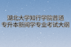 2020年湖北大学知行学院普通专升本新闻学专业考试大纲