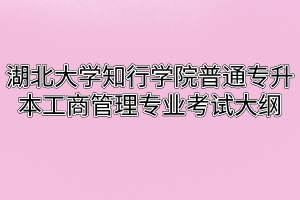 2020年湖北大学知行学院普通专升本工商管理专业考试大纲