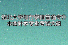 2020年湖北大学知行学院普通专升本会计学专业考试大纲