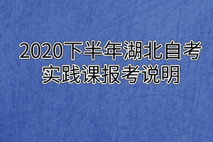 2020下半年湖北自考实践课报考说明