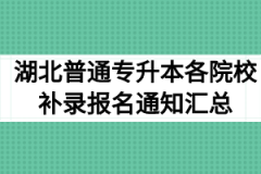 2020年湖北普通专升本各院校补录报名通知汇总