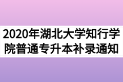 2020年湖北大学知行学院普通专升本补录通知