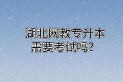 湖北网教专升本需要考试吗？