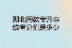 湖北网教专升本统考分值是多少