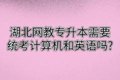 湖北网教专升本需要统考计算机和英语吗?