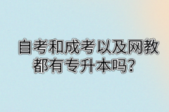 自考成考和网教都有专升本吗？