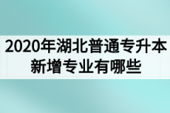 2020年湖北普通专升本新增专业有哪些