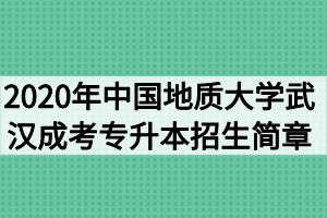 2020年中国地质大学武汉成考专升本招生简章