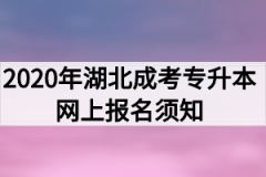 2020年湖北成考专升本网上报名须知