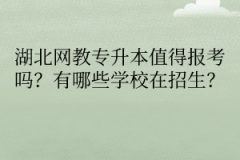 湖北网教专升本值得报考吗？有哪些学校在招生？