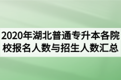 2020年湖北普通专升本各院校报名人数与招生人数汇总表