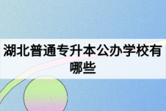 湖北普通专升本公办学校有哪些？