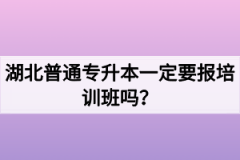 湖北普通专升本一定要报培训班吗？