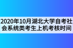 2020年10月湖北大学自考社会系统类考生上机考核时间