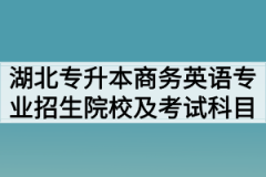 2020年湖北普通专升本商务英语专业招生院校及考试科目