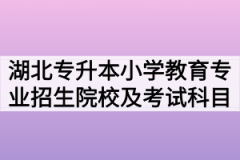 2020年湖北普通专升本小学教育专业招生院校及考试科目