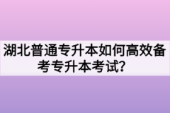 湖北普通专升本如何高效备考专升本考试？