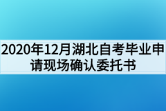 2020年12月湖北自考毕业申请现场确认委托书