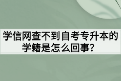 学信网查不到自考专升本的学籍是怎么回事？