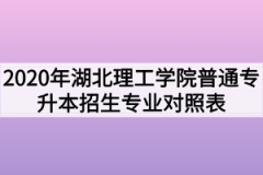 2020年湖北理工学院普通专升本招生专业对照表