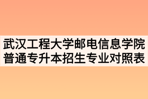 2020年武汉工程大学邮电与信息工程学院普通专升本招生专业对照表