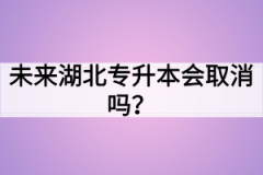 未来湖北专升本会取消吗？