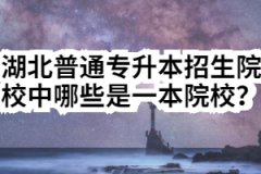 湖北普通专升本招生院校中哪些是一本院校？