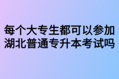 每个大专生都可以参加湖北普通专升本考试吗？