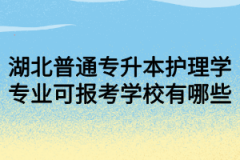 湖北普通专升本护理学专业可报考学校有哪些