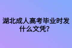 湖北成人高考毕业时发什么文凭？