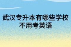 武汉专升本有哪些学校不用考英语？