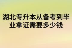 湖北专升本从备考到毕业拿证需要多少钱