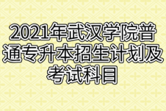 2021年武汉学院普通专升本招生计划及考试科目