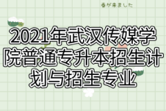 2021年武汉传媒学院普通专升本招生计划与招生专业