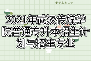 2021年武汉传媒学院普通专升本招生计划与招生专业