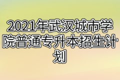 2021年武汉城市学院普通专升本招生计划