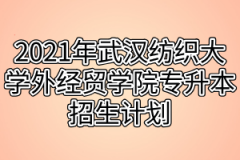 2021年武汉纺织大学外经贸学院专升本招生计划