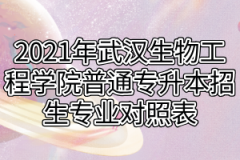 2021年汉口学院普通专升本招生专业对照表