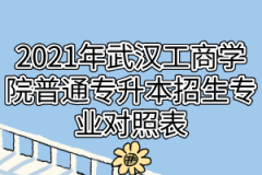 2021年武汉工商学院普通专升本招生专业对照表