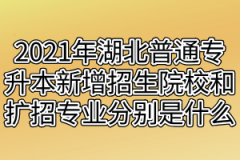 2021年湖北普通专升本新增招生院校和扩招专业分别是什么