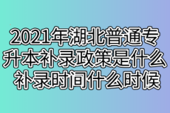 2021年湖北普通专升本补录政策是什么 补录时间什么时候