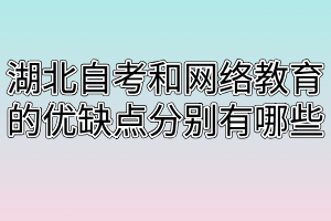 湖北自考和网络教育的优缺点分别有哪些