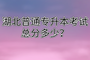 湖北普通专升本考试总分多少？